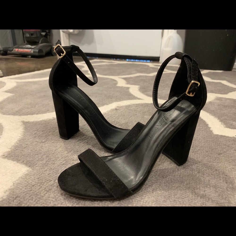 black heels.